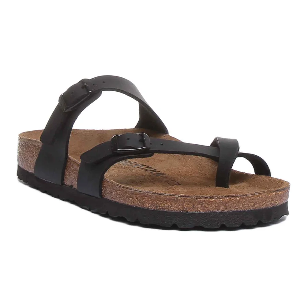 Birkenstock Mayari Sandals | Black Birko-Flor - Metallic Finish for Women