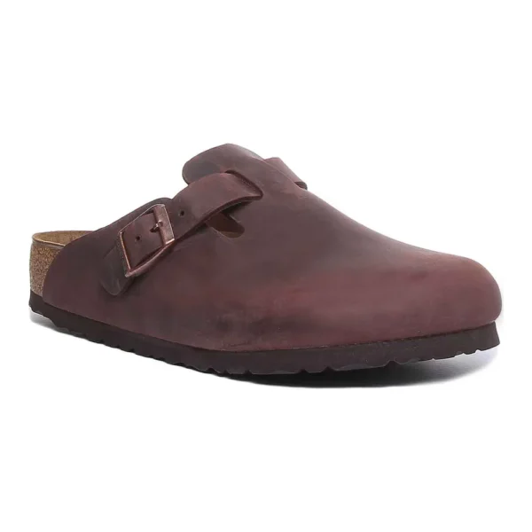 Birkenstock Boston Clogs | Dark Brown genuine leather for Men