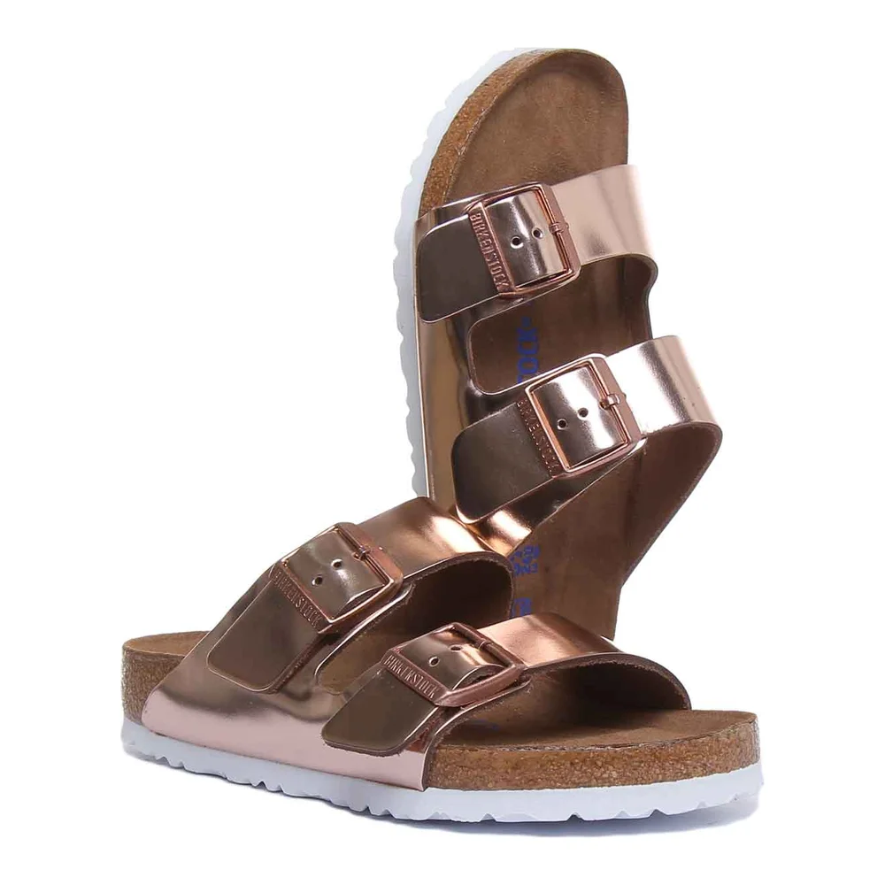 Birkenstock Arizona Sandals | Copper Birko-Flor - Soft Footbed for Women