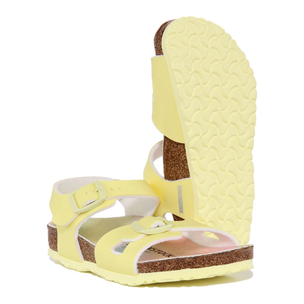 Birkenstock Rio Sandals | Pink Birko-Flor - Metallic Finish for Kids